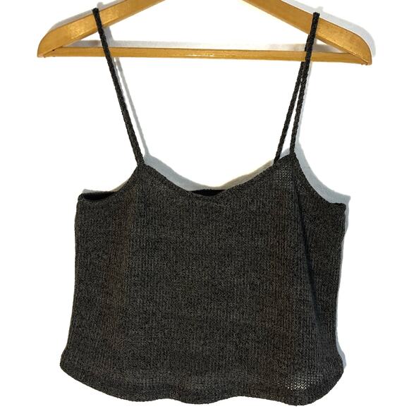 Lulus cropped gray sweater tank top knit lightweight neutral solid Size M - Picture 1 of 3